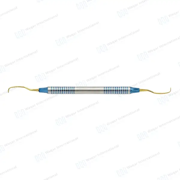 Gracey Curette 13/14 Gold Coated Double Ended - surgical instruments manufactured by Waqar International, Sialkot - view 3