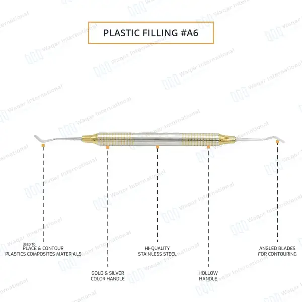 2 Composite Instrument #A6 Plastic Filling Double Ended - surgical instruments manufactured by Waqar International, Sialkot - view 3