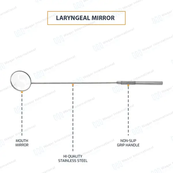 11 Pcs Laryngeal Mirrors Set #000, #00 #0, #1, #2, #3, #4, #5, #6, #7, #8 - surgical instruments manufactured by Waqar International, Sialkot - view 4