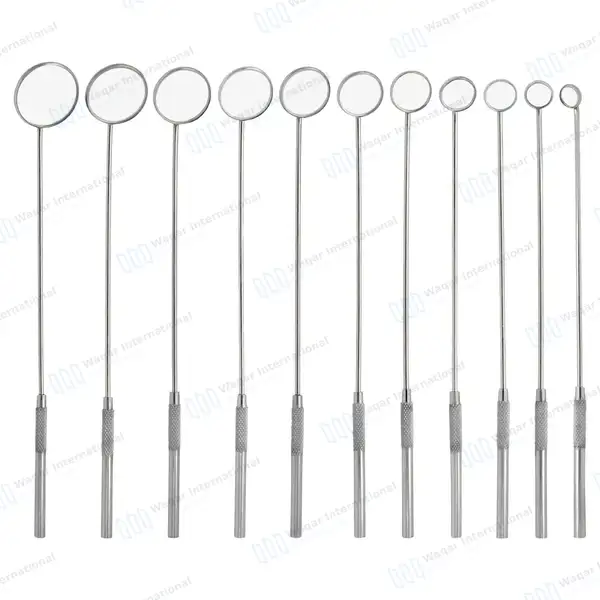 11 Pcs Laryngeal Mirrors Set #000, #00 #0, #1, #2, #3, #4, #5, #6, #7, #8 - surgical instruments manufactured by Waqar International, Sialkot - view 6
