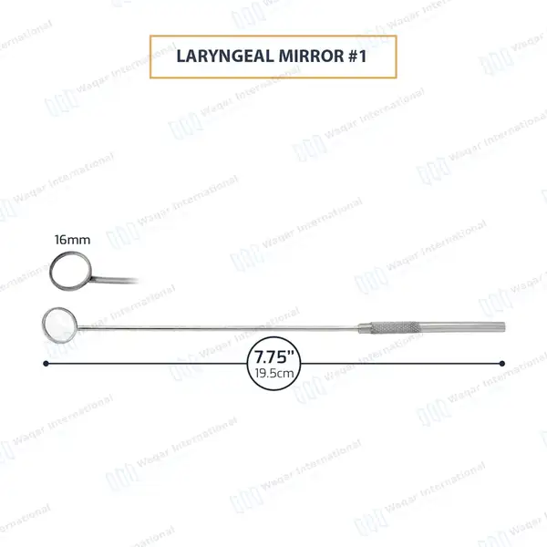Laryngeal Mirror with Handle #1 - surgical instruments manufactured by Waqar International, Sialkot - view 3