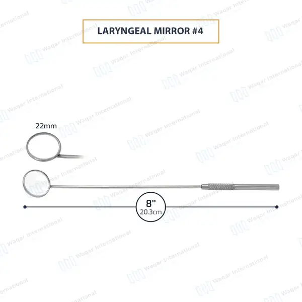 Laryngeal Mirror with Handle #4 - surgical instruments manufactured by Waqar International, Sialkot - view 3