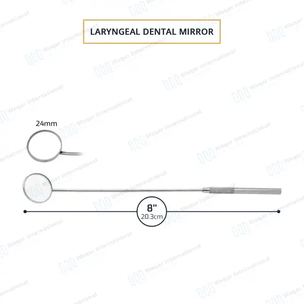 Laryngeal Mirror with Handle #5 - surgical instruments manufactured by Waqar International, Sialkot - view 3