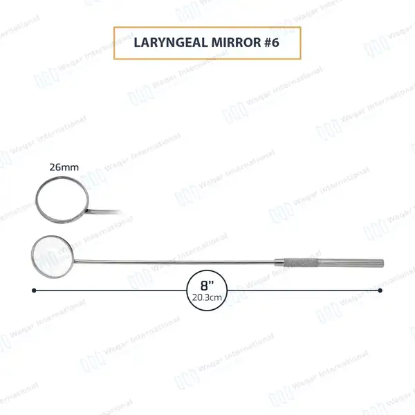 Laryngeal Mirror with Handle #6 - surgical instruments manufactured by Waqar International, Sialkot - view 3