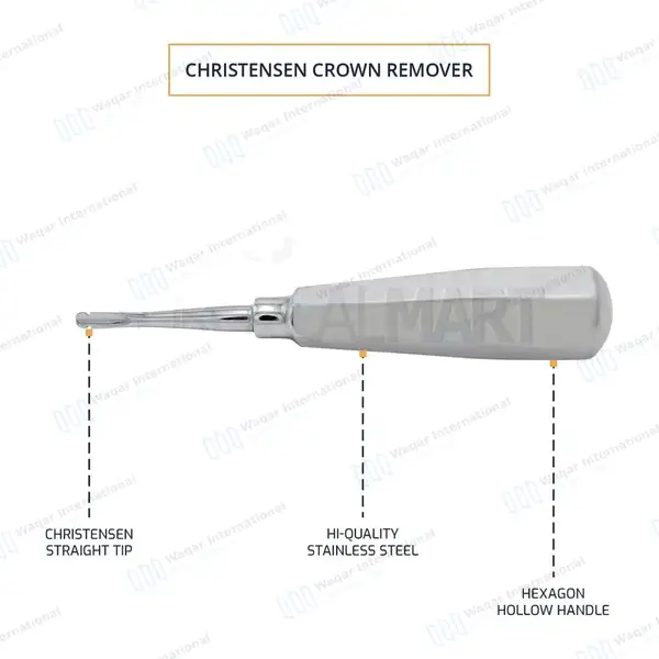 Christensen Crown Remover Straight – CRCH1 - dental instruments manufactured by Waqar International, Sialkot - view 4