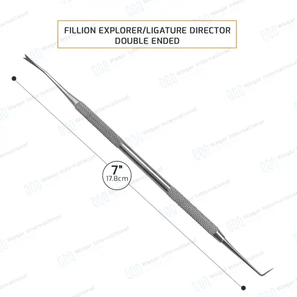 Fillion Explorer Ligature Director FE/LD 7″ Double Ended - dental instruments manufactured by Waqar International, Sialkot - view 2