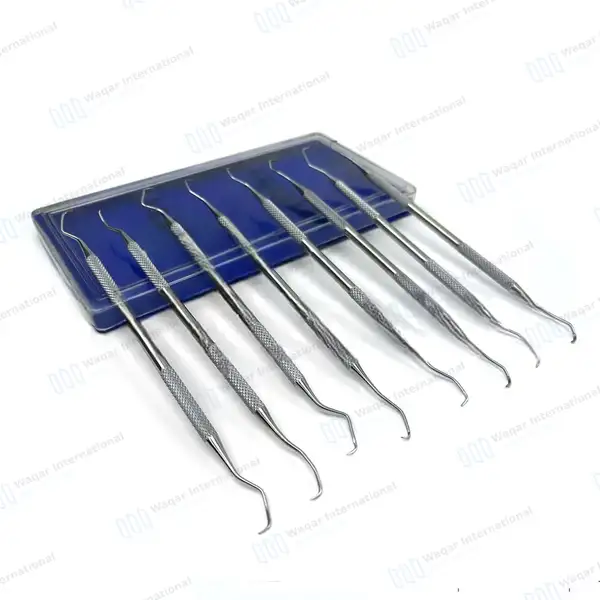 8 Pcs Gracey Curette Set – Double Ended - surgical instruments manufactured by Waqar International, Sialkot - view 2