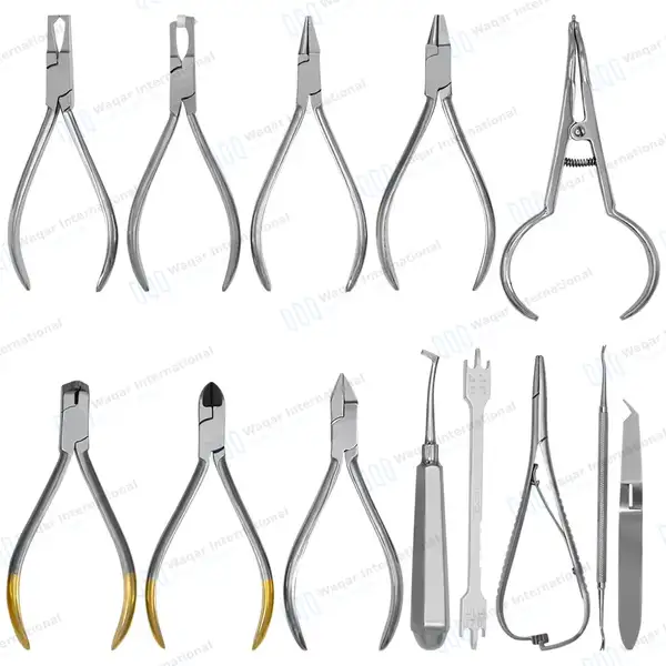 13 Pcs Orthodontic Instruments Set with Stainless Steel Height Gauge - surgical instruments manufactured by Waqar International, Sialkot - view 2
