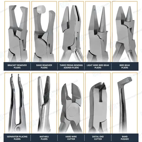13 Pcs Orthodontic Instruments Set with Stainless Steel Height Gauge - surgical instruments manufactured by Waqar International, Sialkot - view 4