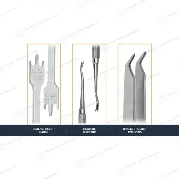 13 Pcs Orthodontic Instruments Set with Stainless Steel Height Gauge - surgical instruments manufactured by Waqar International, Sialkot - view 5