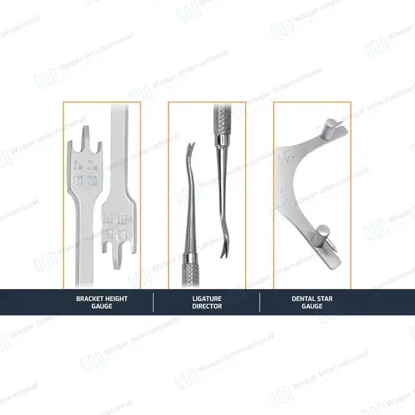 13 Pcs Orthodontic Instruments Set with Boone Gauge - surgical instruments manufactured by Waqar International, Sialkot - view 6