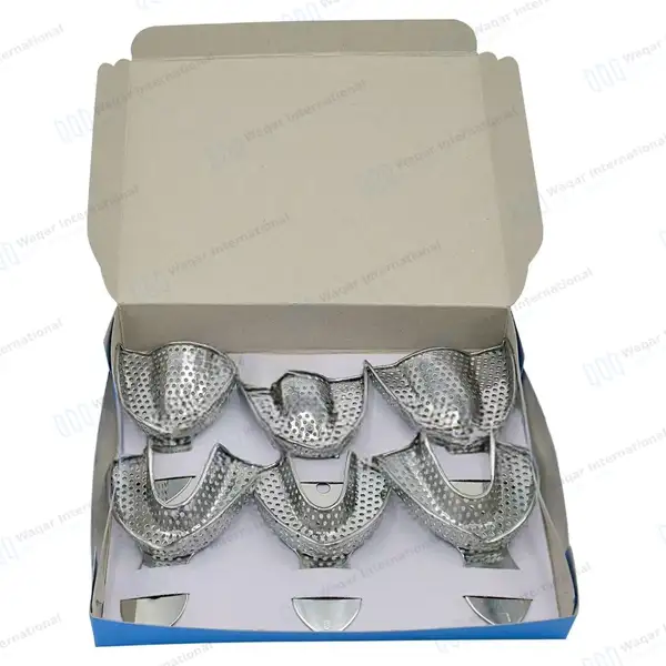 6 Pcs Perforated Impression Trays Set Upper & Lower - surgical instruments manufactured by Waqar International, Sialkot - view 2