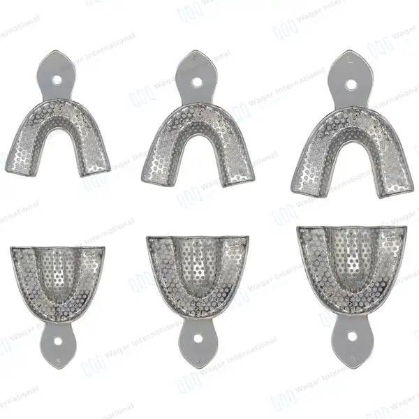 6 Pcs Perforated Impression Trays Set Upper & Lower - surgical instruments manufactured by Waqar International, Sialkot - view 3