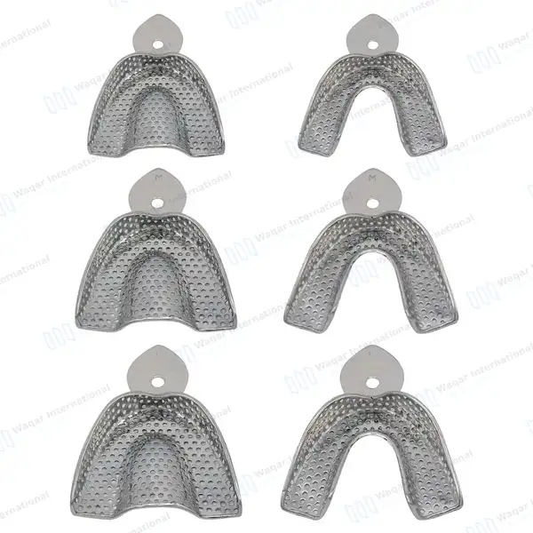 6 Pcs Perforated Impression Trays Set Upper & Lower - surgical instruments manufactured by Waqar International, Sialkot - view 9