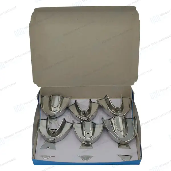 12 Metal Impression Trays Upper & Lower Solid+Perforated - surgical instruments manufactured by Waqar International, Sialkot - view 3
