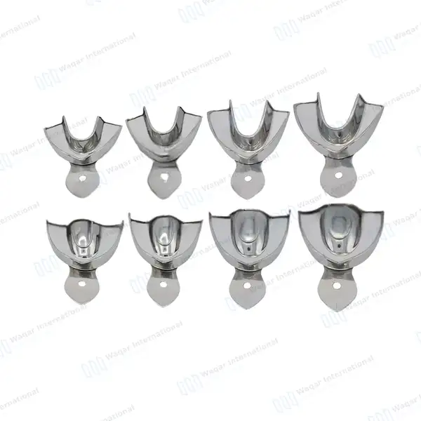 16 Metal Impression Trays Upper & Lower Solid+Perforated - surgical instruments manufactured by Waqar International, Sialkot - view 3