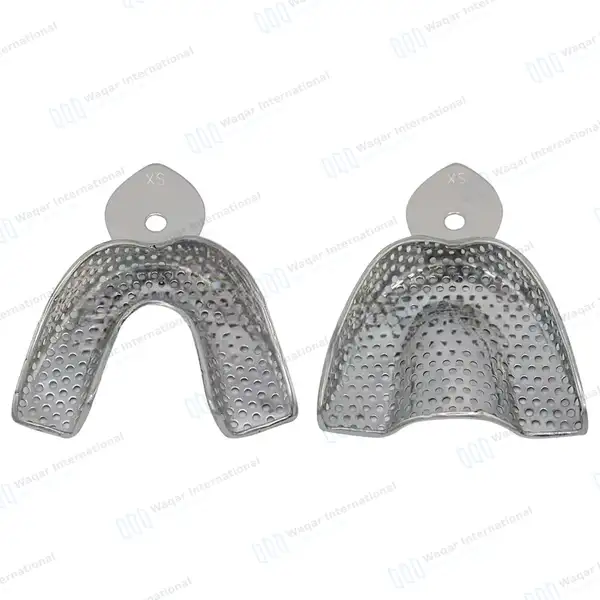 2 Dental Impression Trays Perforated X-Small Upper & Lower - surgical instruments manufactured by Waqar International, Sialkot - view 2