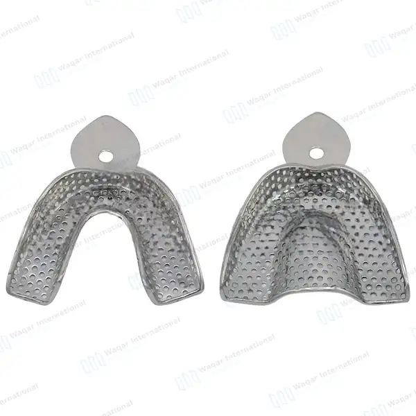 2 Dental Impression Trays Perforated Small Upper & Lower - surgical instruments manufactured by Waqar International, Sialkot - view 2