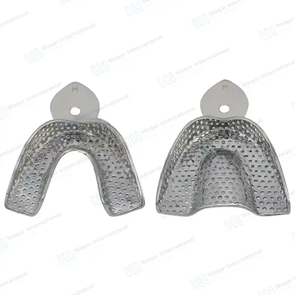 2 Dental Impression Trays Perforated Medium Upper & Lower - surgical instruments manufactured by Waqar International, Sialkot - view 2