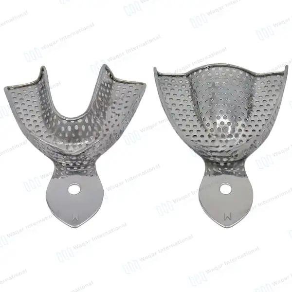 2 Dental Impression Trays Perforated Medium Upper & Lower - surgical instruments manufactured by Waqar International, Sialkot - view 7