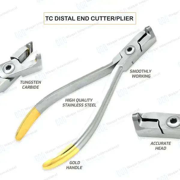 5 T/C Universal Cut & Hold Distal End Cutter Orthodontic Pliers - surgical instruments manufactured by Waqar International, Sialkot - view 4