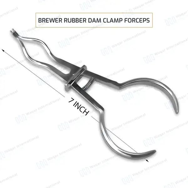 Brewer Rubber Dam Clamp Forceps 7″ Dental Instruments - surgical instruments manufactured by Waqar International, Sialkot - view 3