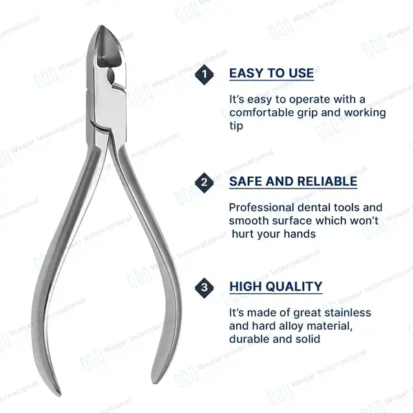 5 Pcs Hard Wire Cutter Set Straight Tips Orthodontic Pliers - surgical instruments manufactured by Waqar International, Sialkot - view 5