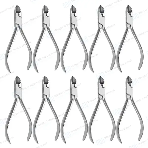 10 Hard Wire Cutter 5″ (12.7cm) Straight Tips Orthodontic Pliers - surgical instruments manufactured by Waqar International, Sialkot - view 2