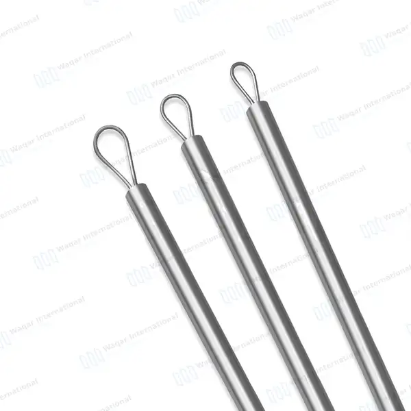 3 Pcs Billeau Ear Pick Ear Loop Curette Set Size #1, #2 & #3 - surgical instruments manufactured by Waqar International, Sialkot - view 4