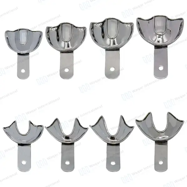 8 Impression Trays Solid S, M, L & XL Upper Lower Edentulous Denture - surgical instruments manufactured by Waqar International, Sialkot - view 2