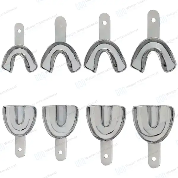 8 Impression Trays Solid S, M, L & XL Upper Lower Edentulous Denture - surgical instruments manufactured by Waqar International, Sialkot - view 4