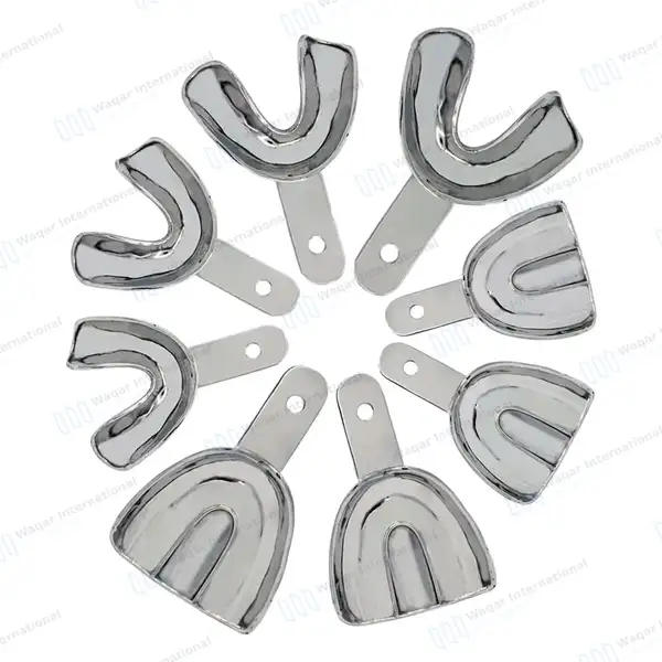 8 Impression Trays Solid S, M, L & XL Upper Lower Edentulous Denture - surgical instruments manufactured by Waqar International, Sialkot - view 5