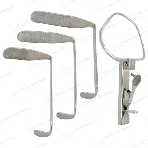 McIvor Mouth Gag Complete Set of 3 Tongue Blades & Frame - surgical instruments manufactured by Waqar International, Sialkot - view 2