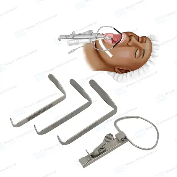 McIvor Mouth Gag Complete Set of 3 Tongue Blades & Frame - surgical instruments manufactured by Waqar International, Sialkot - view 7
