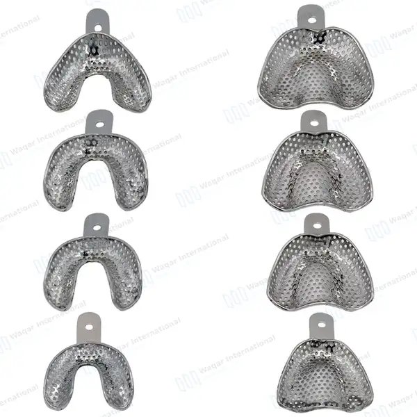 8 Impression Trays Perforated S, M, L & XL Upper Lower Edentulous Denture - surgical instruments manufactured by Waqar International, Sialkot - view 3