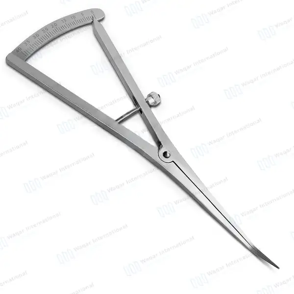 2 Castroviejo Caliper Long 6″ Straight + Angled Graduated 0-40mm - dental instruments manufactured by Waqar International, Sialkot - view 3
