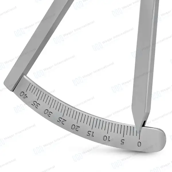 Castroviejo Caliper 6″ Round Tips Graduated 0-40mm - dental instruments manufactured by Waqar International, Sialkot - view 5