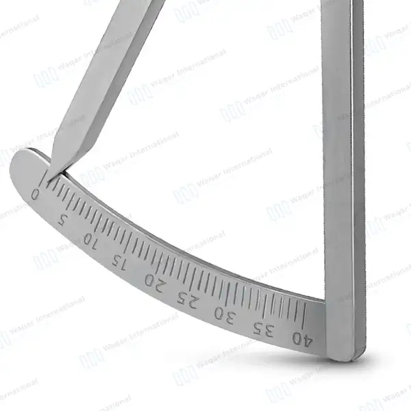 Weiss Modified Castroviejo Caliper 6.75″ Curved 0-40mm - dental instruments manufactured by Waqar International, Sialkot - view 5