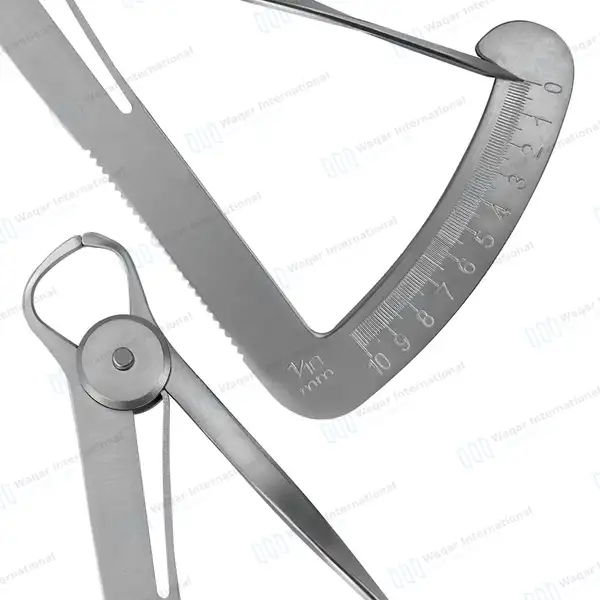 3 Crown Gauge Iwanson Spring Caliper 4″ for Wax Improved Model - dental instruments manufactured by Waqar International, Sialkot - view 6
