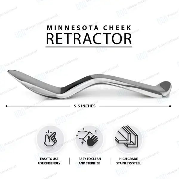 20 Pcs Minnesota Cheek Retractor 5.5″ Double Ended - surgical instruments manufactured by Waqar International, Sialkot - view 2