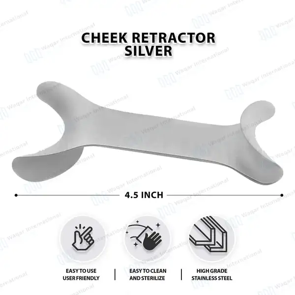 Dental Cheek Retractors 4.5″ Double Ended - surgical instruments manufactured by Waqar International, Sialkot - view 3