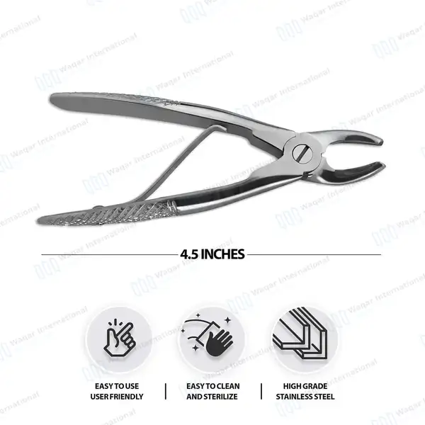 Pedo Extracting Forceps #F Dental Surgical Instrument - surgical instruments manufactured by Waqar International, Sialkot - view 3