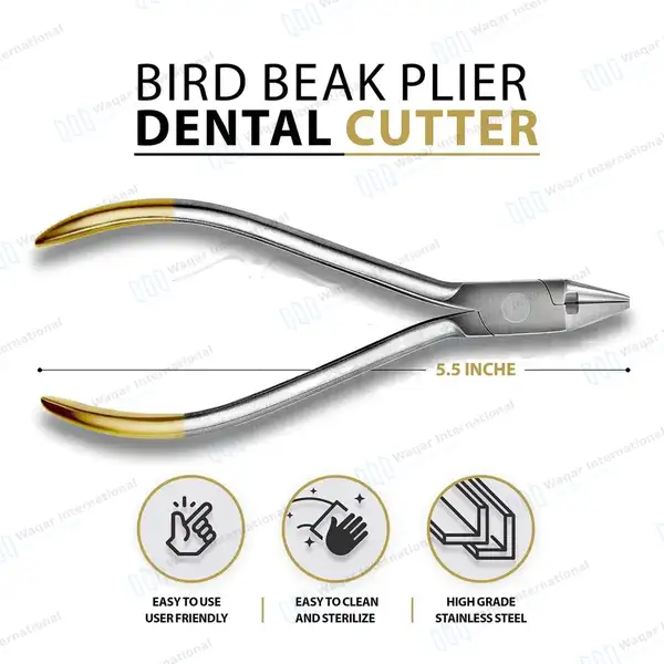 10 Pcs T/C Bird Beak Pliers with Cutter 5.5″ Orthodontic Instrument - surgical instruments manufactured by Waqar International, Sialkot - view 3