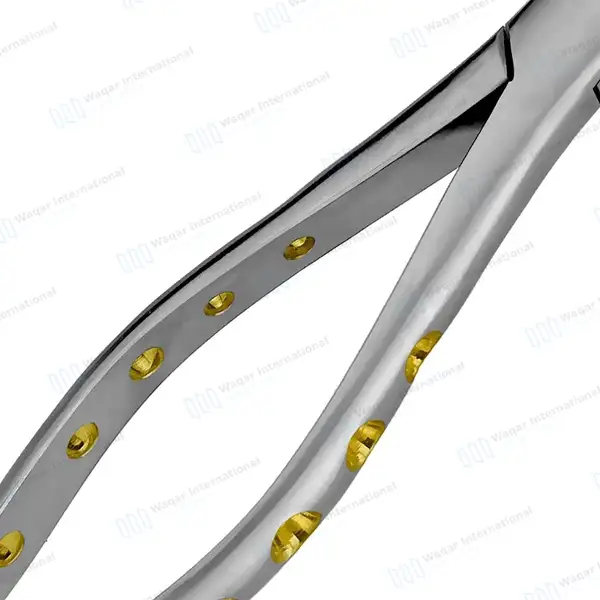 Dental Extracting Forceps #1STD Gold Hollow Python Grip Handle - dental instruments manufactured by Waqar International, Sialkot - view 6
