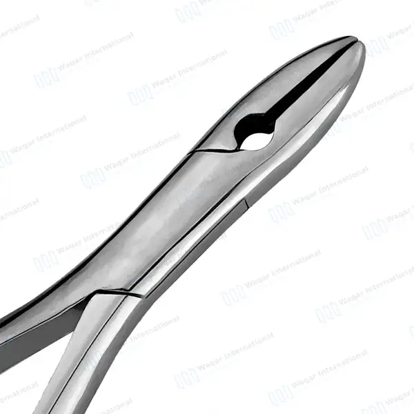 Extracting Forceps #1 with Gold Hollow Python Grip Handle - dental instruments manufactured by Waqar International, Sialkot - view 4
