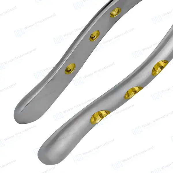 Extracting Forceps #1 with Gold Hollow Python Grip Handle - dental instruments manufactured by Waqar International, Sialkot - view 7