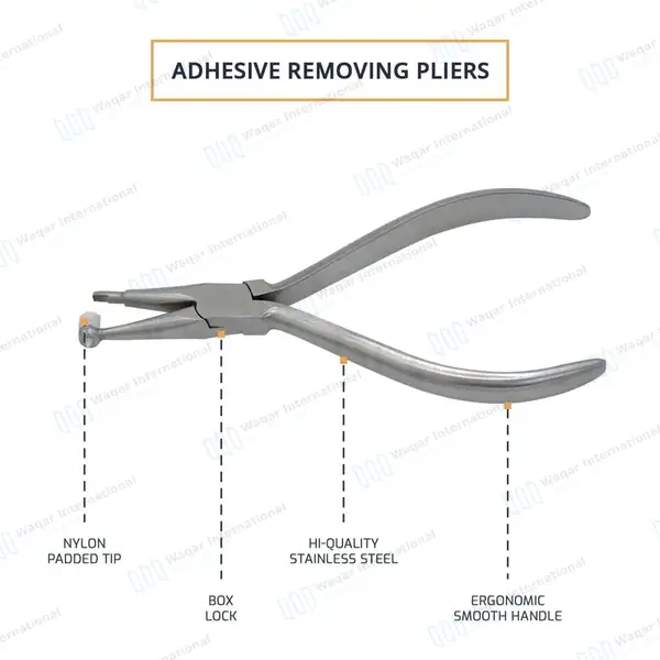 Adhesive Removing Pliers 5.5″ Dental Orthodontic Instrument - surgical instruments manufactured by Waqar International, Sialkot - view 4