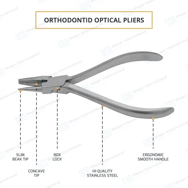 Optical Pliers 5.25″ for Helical Closing Loops & Arch Adjustments - surgical instruments manufactured by Waqar International, Sialkot - view 4