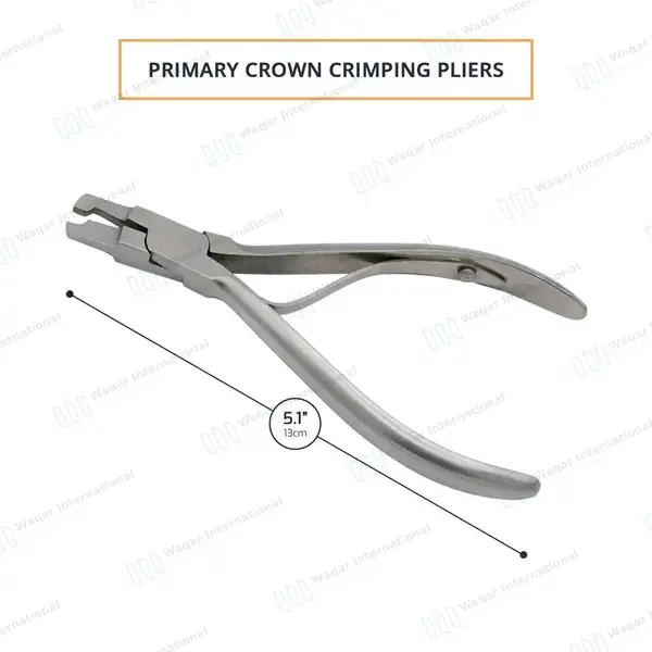 Primary Crown Crimping Pliers 5″ Slim Profile Tips - surgical instruments manufactured by Waqar International, Sialkot - view 3