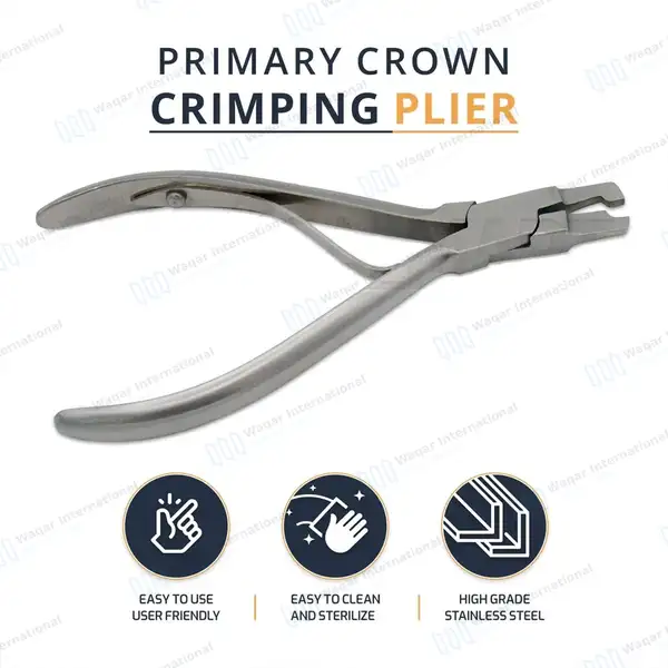 Primary Crown Crimping Pliers 5″ Slim Profile Tips - surgical instruments manufactured by Waqar International, Sialkot - view 9